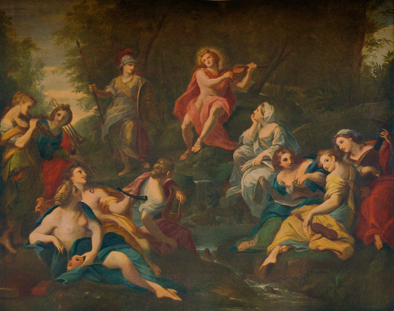 Apollo ja muusat, 1772 tekijältä Angelica Kauffmann