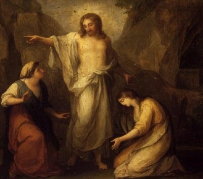 Kristus ilmestyy Martalle ja Maria Magdalenalle tekijältä Angelica Kauffmann