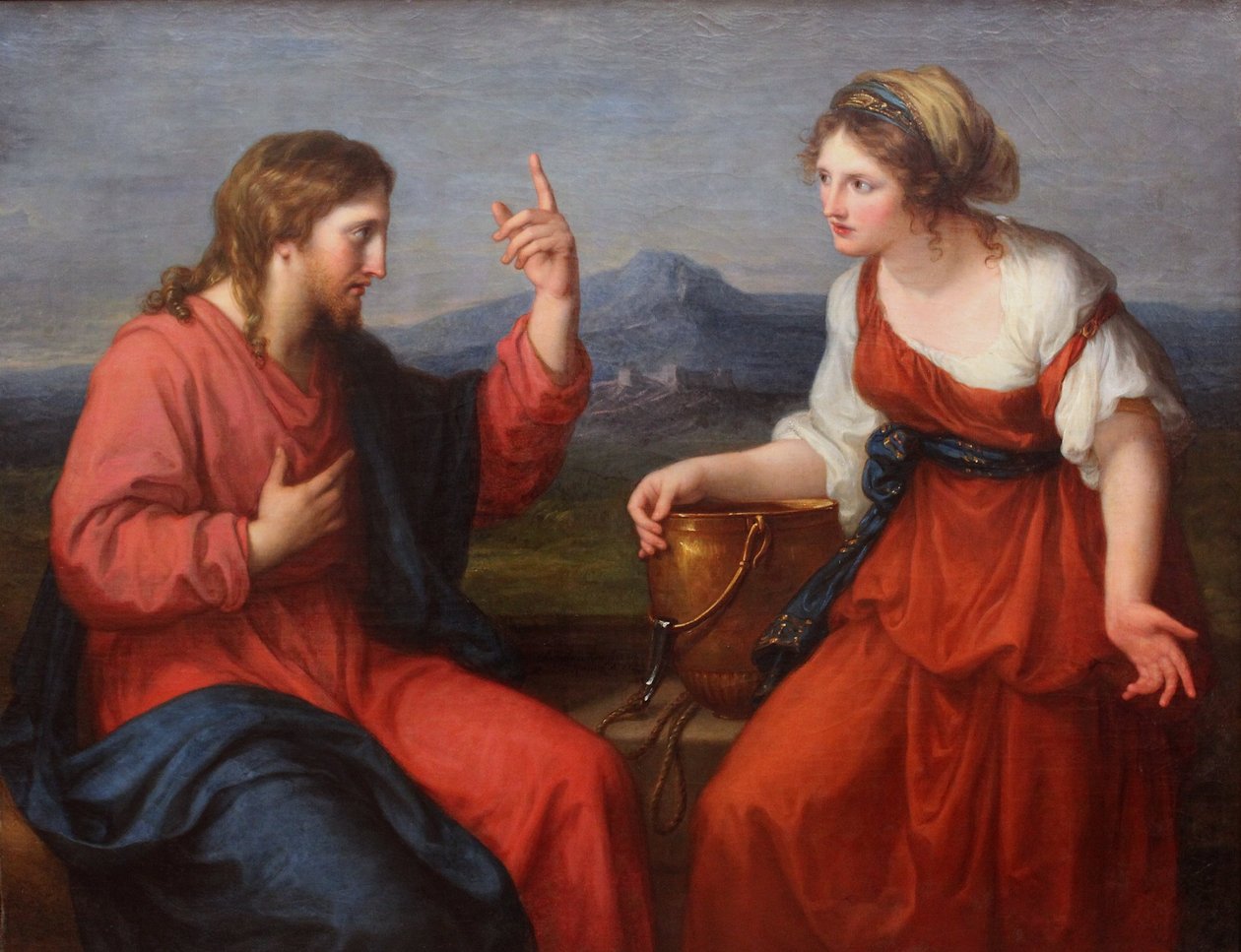 Kristus ja samarialainen nainen tekijältä Angelica Kauffmann