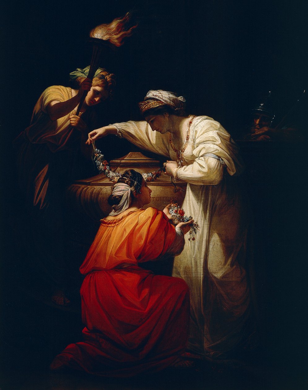 Kleopatra koristaa Mark Antonyn hautaa tekijältä Angelica Kauffmann