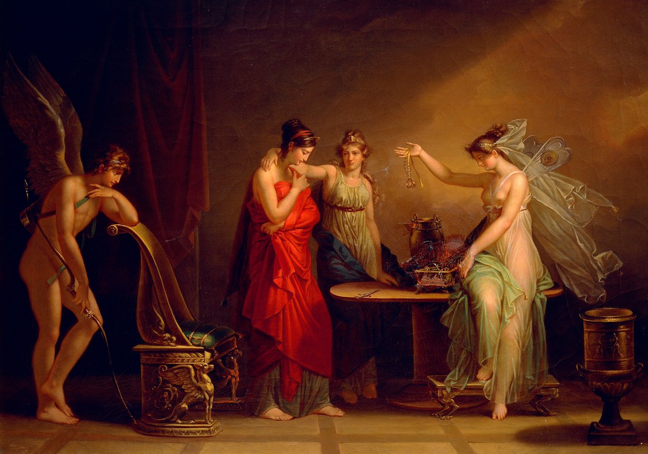 Legenda Cupidosta ja psyykestä, kirjoittanut Angelica Kauffmann (1741-1807) tekijältä Angelica Kauffmann