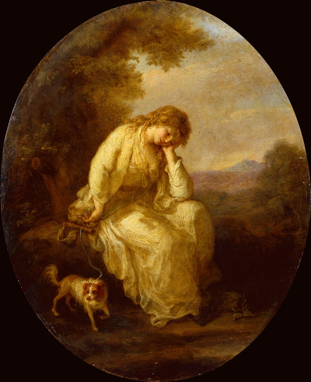 Maria at Moulines (öljy kuparille) tekijältä Angelica Kauffmann