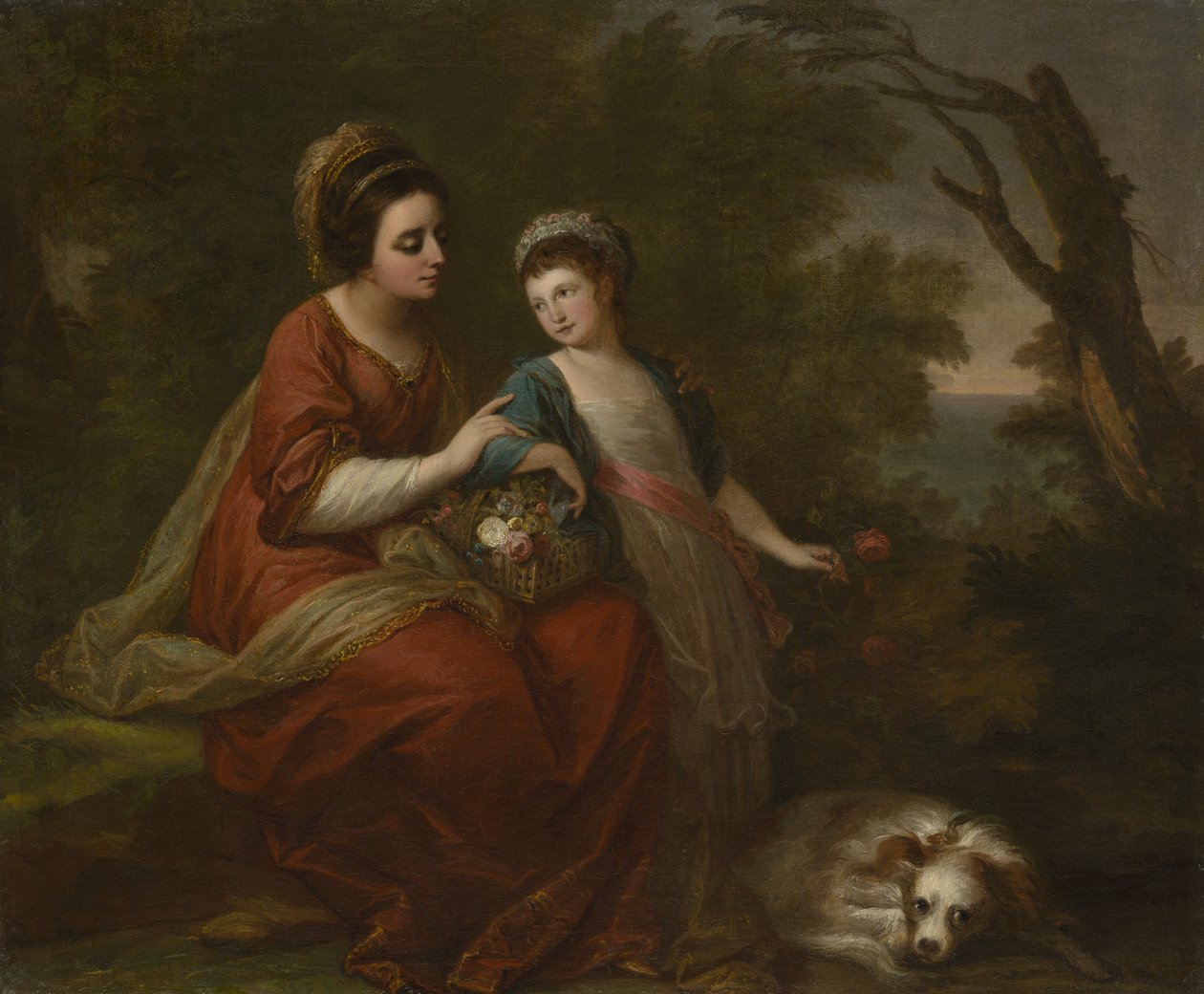 Rouva Hugh Morgan ja hänen tyttärensä, n. 1771 (öljy kankaalle) tekijältä Angelica Kauffmann