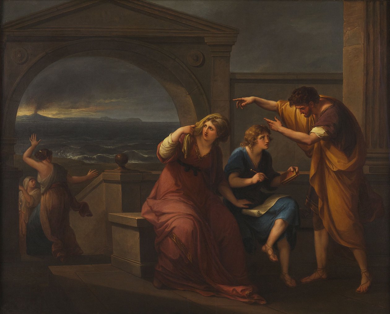 Pliny nuorempi ja hänen äitinsä Misenumissa, vuonna 79 jKr. tekijältä Angelica Kauffmann