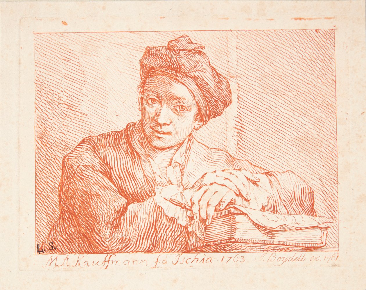 Porträt von Johann Joachim Winckelmann tekijältä Angelica Kauffmann