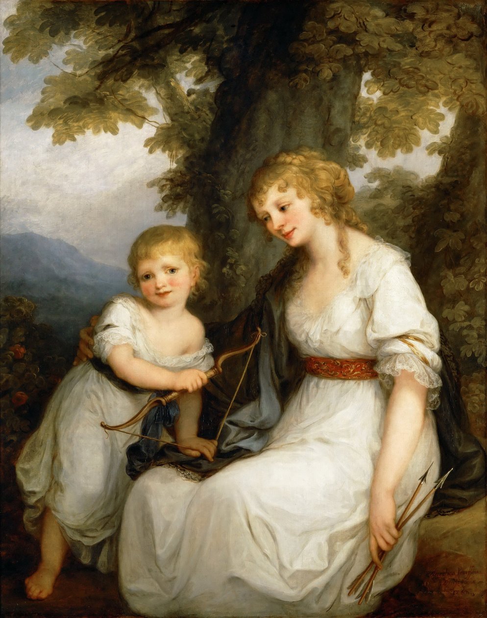 Barbara Juliane von Krüdenerin muotokuva 1764-1824 poikansa Paulin kanssa tekijältä Angelica Kauffmann