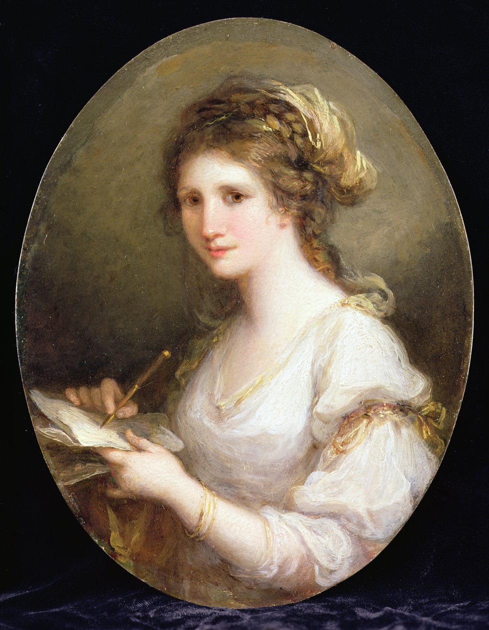 Naisen muotokuva, mahdollisesti omakuva (öljy kuparille) tekijältä Angelica Kauffmann