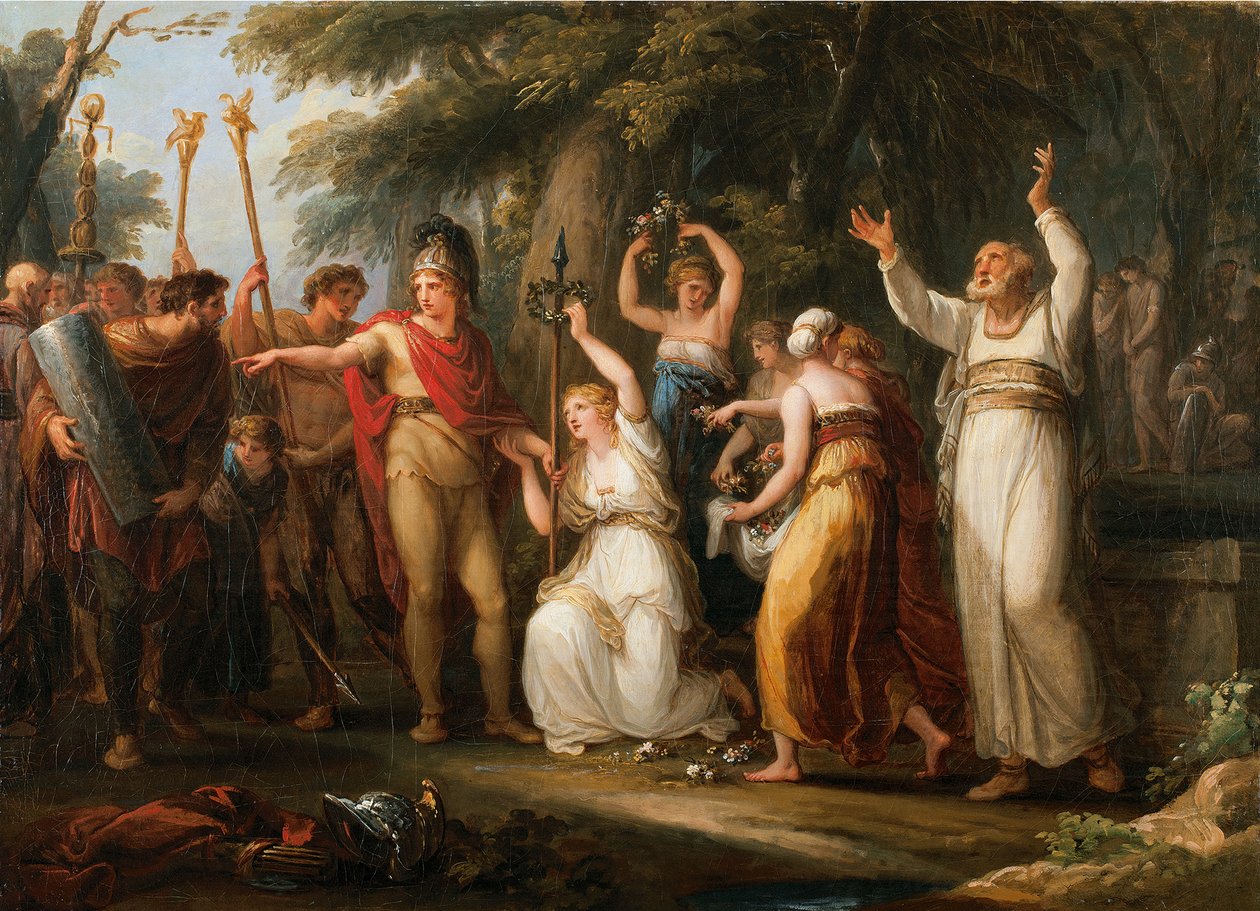 Suchnelda kruunaava Hermann, 1785 tekijältä Angelica Kauffmann