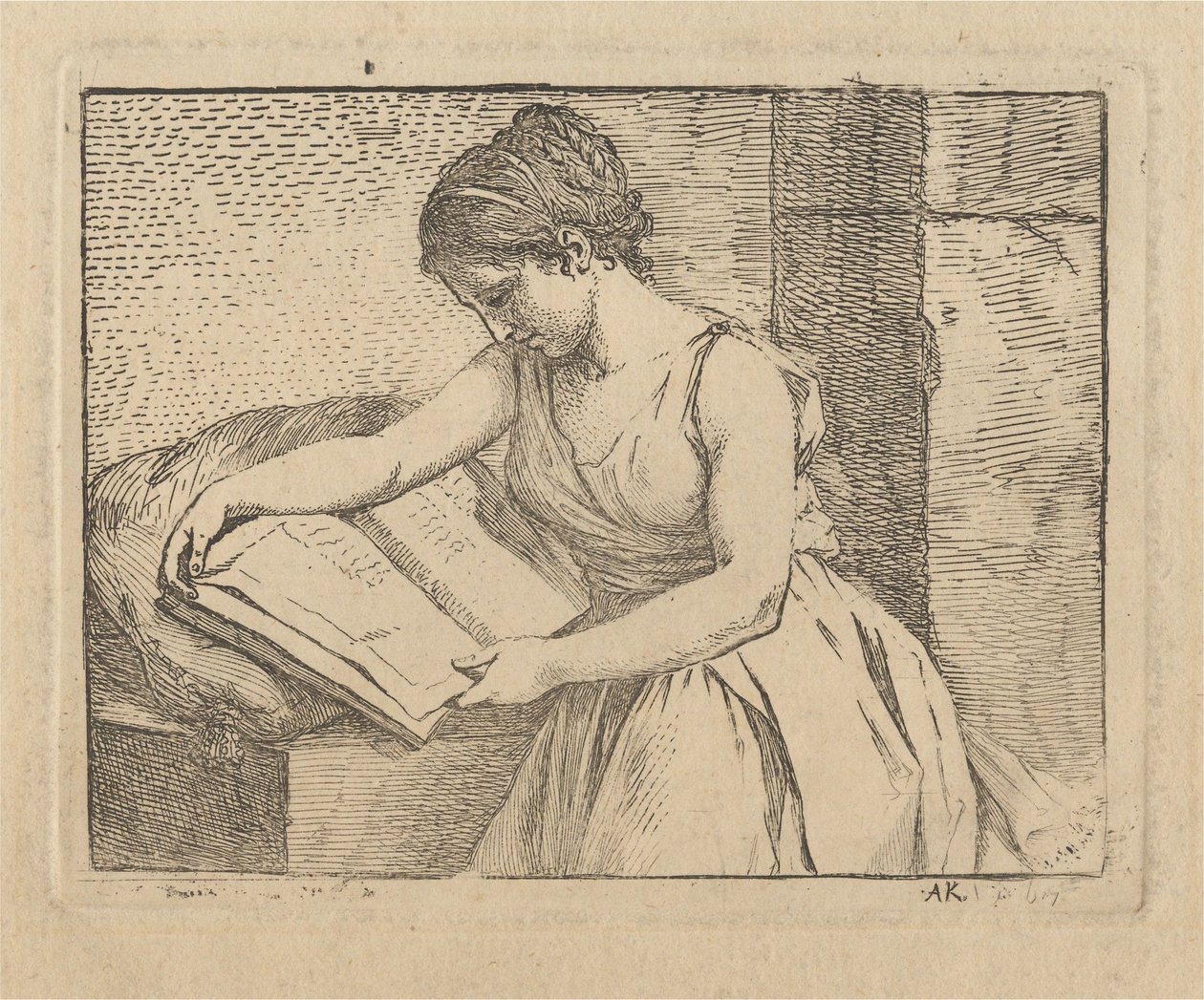 Lukeva nainen tekijältä Angelica Kauffmann