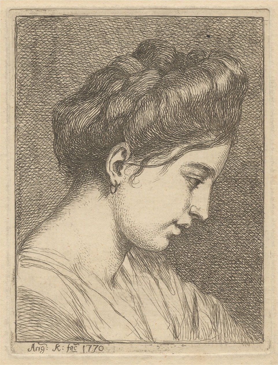 Nuoren naisen pää profiilissa tekijältä Angelica Kauffmann