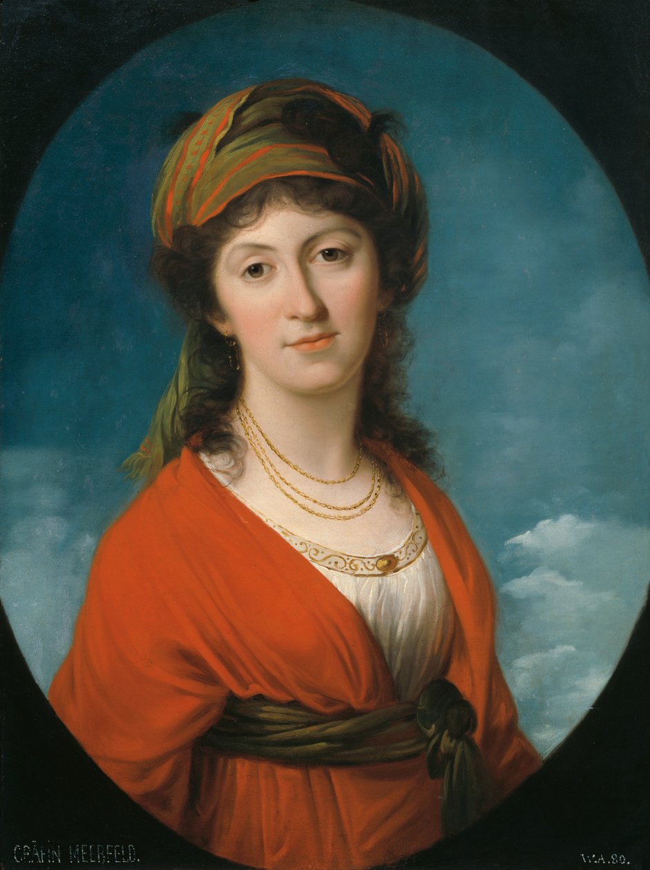 Muotokuva kreivitär Marie Therese Meerfeldistä, os Dietrichstein, n. 1790. tekijältä Angelica Kauffmann