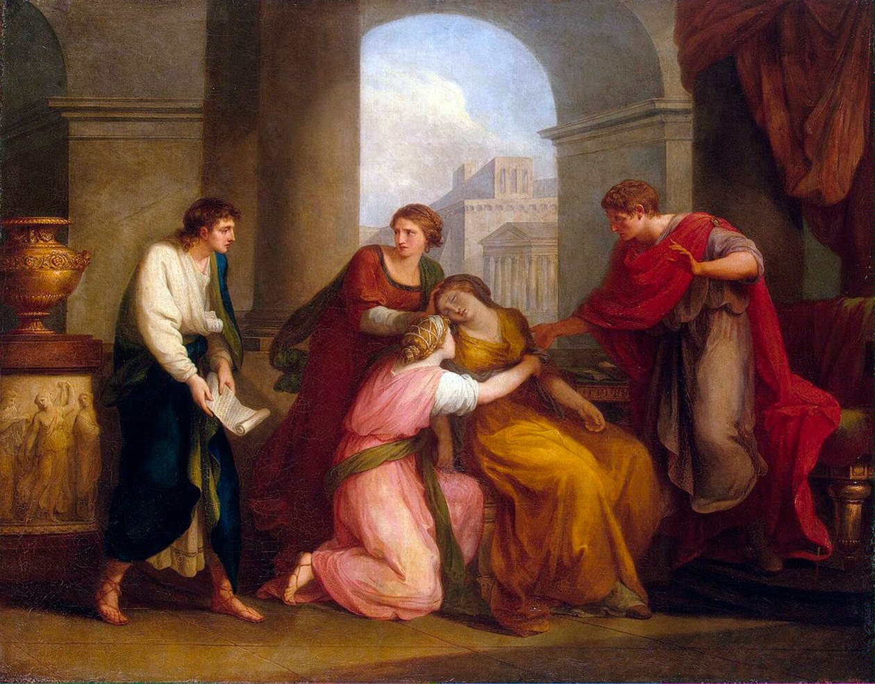 Vergilius lukee Aeneista Augustukselle ja Octavialle, 1788. tekijältä Angelica Kauffmann