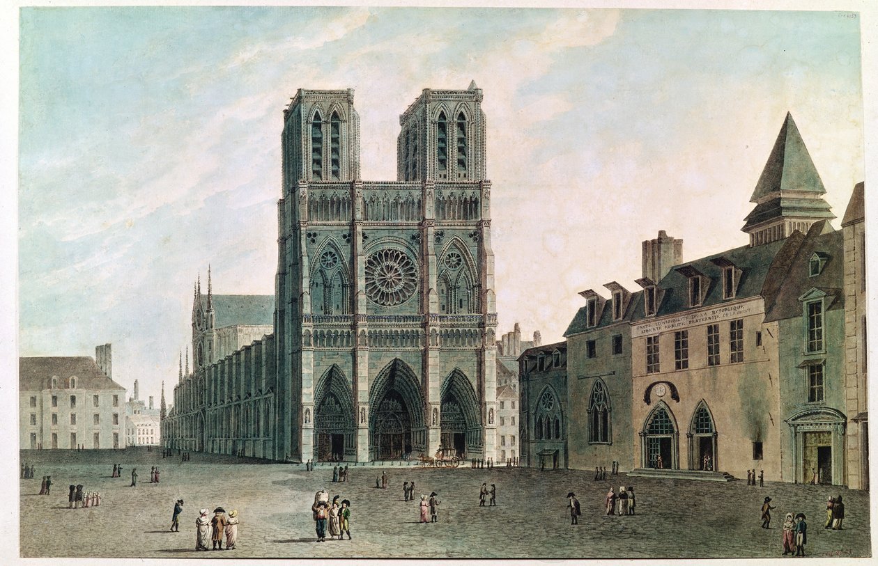 Notre-Damen edessä oleva aukio konsulaatin aikaan, 1799-1804 tekijältä Angelo Garbizza