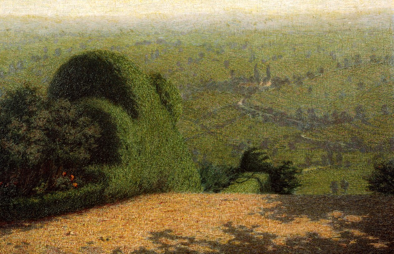 Puutarhan kulma, 1912 tekijältä Angelo Morbelli