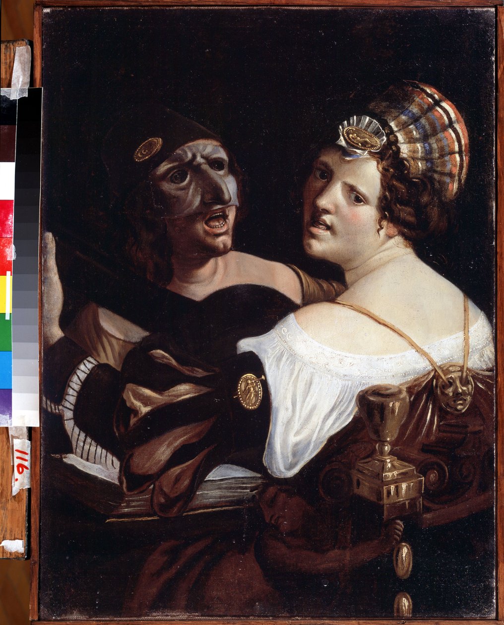 Laulavia näyttelijöitä. Angelo Carlo Vellin maalaus (1700-luvun puoliväli). Öljy kankaalle, 64,3 x 48 cm. 1700-luvun italialaista taidetta. Valtion taidemuseo, Jekaterinburg, Venäjä. tekijältä Angelo Carlo Velli