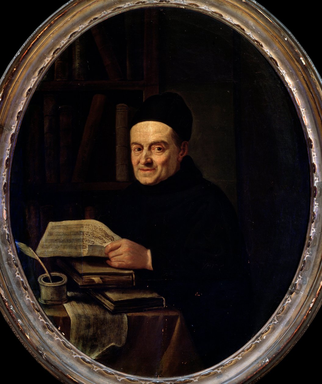 Muotokuva Giovanni Battista Martinista (Isä Martini) (Pere Martini) (1706-1784). Angelo Crescimbenin (1734-1781) maalaus. 1700-luvulla. Bologna, Civic Museum Museum tekijältä Angelo Crescimbeni