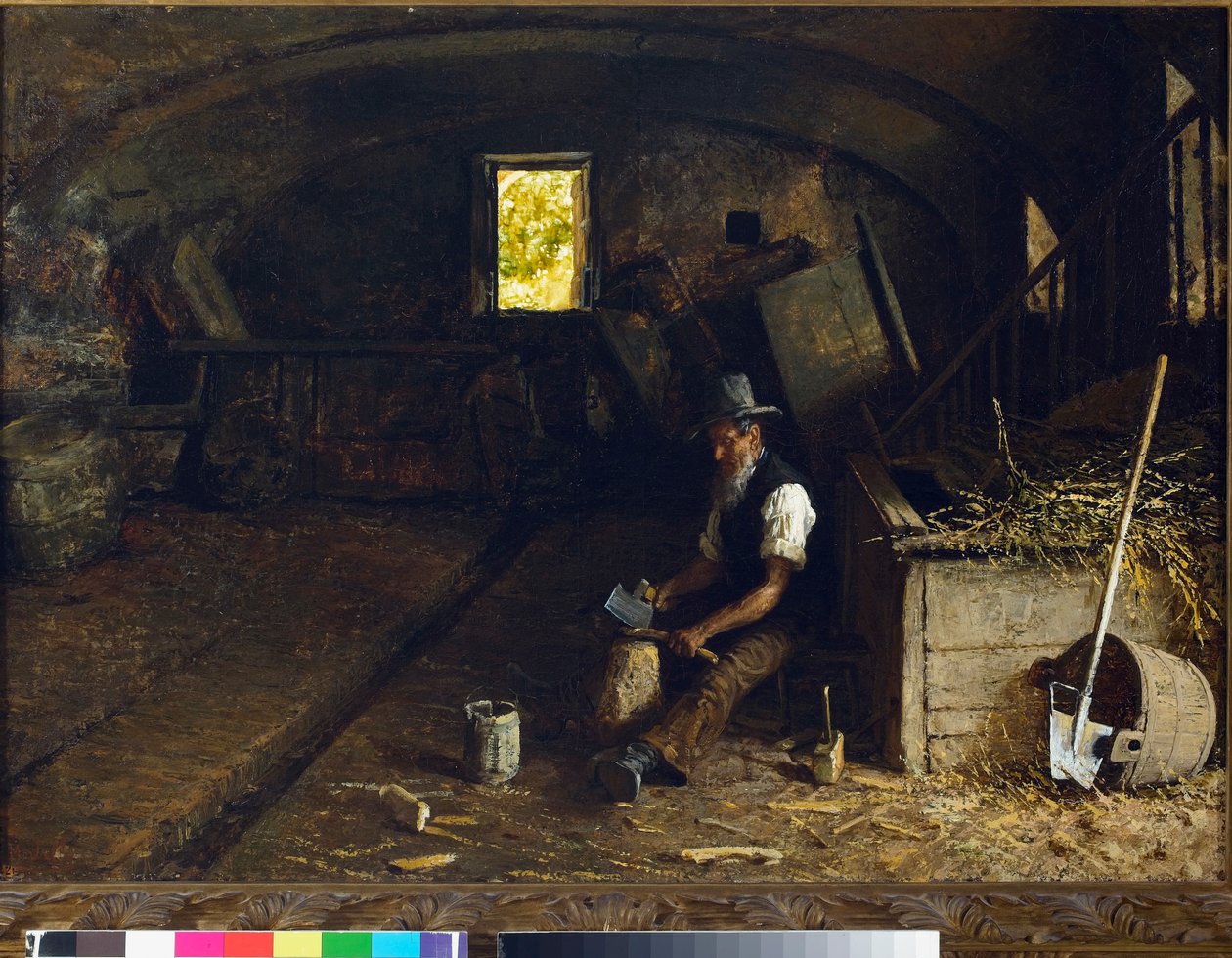 Puunhalkaisija. 1881-84 tekijältä Angelo Morbelli