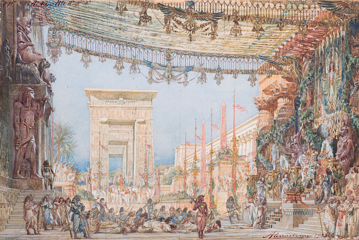 Giuseppe Verdin Opera Aidan lavastus, 1923. tekijältä Angelo Parravicini