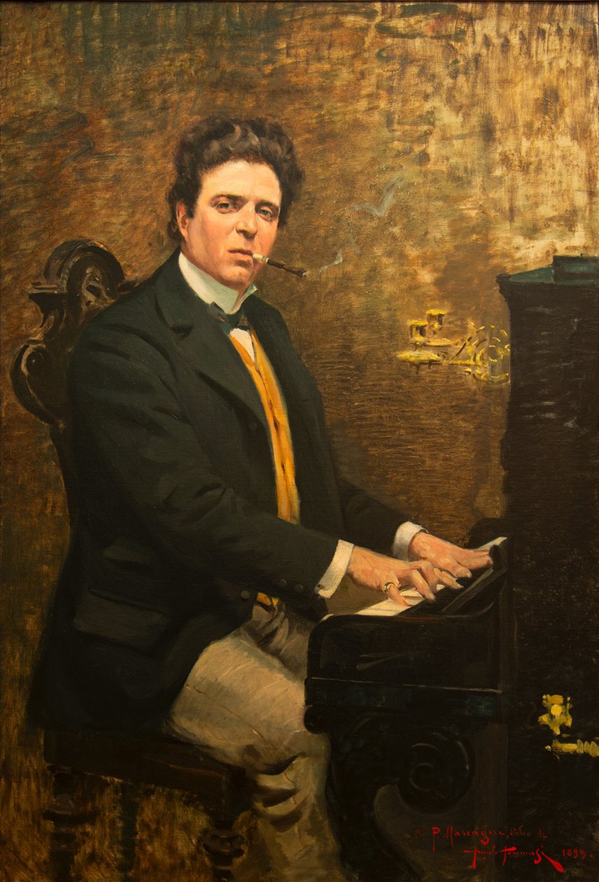 Muotokuva säveltäjä Pietro Mascagnista 1863-1945, 1899. tekijältä Angiolo Tommasi
