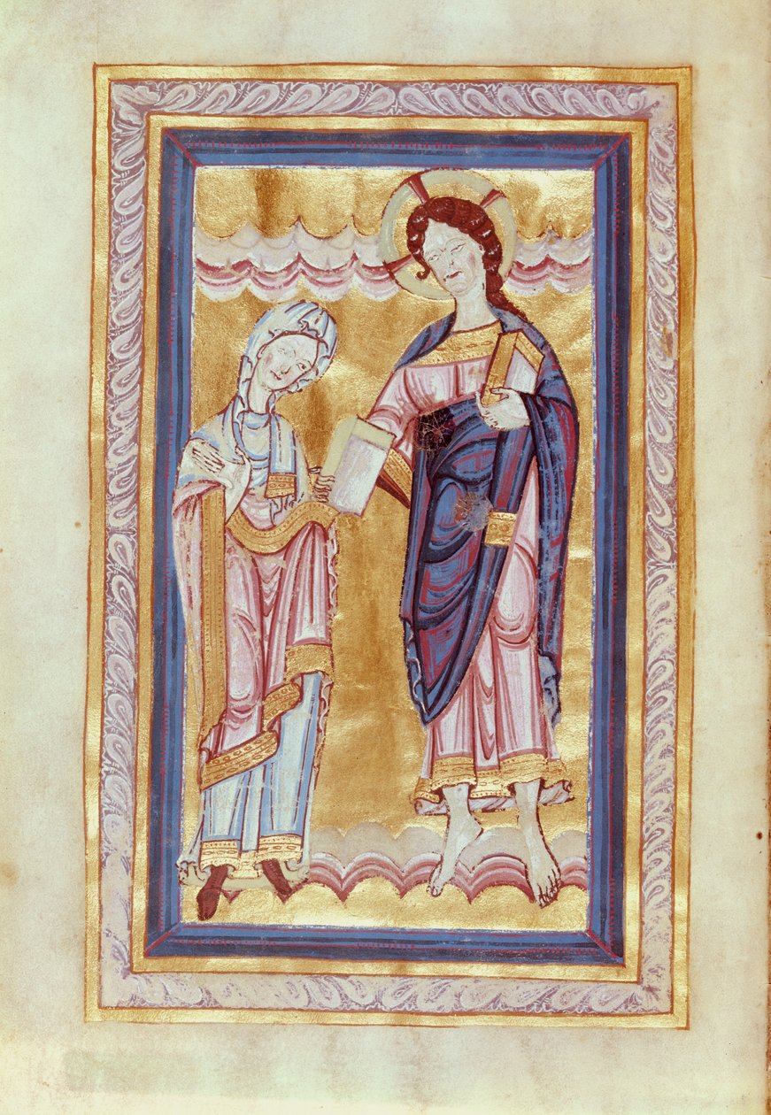Aa 21 fol.2v Kirjan omistus Kristukselle, kreivitär Judith evankeliumista, 106570 tekijältä Anglo Saxon