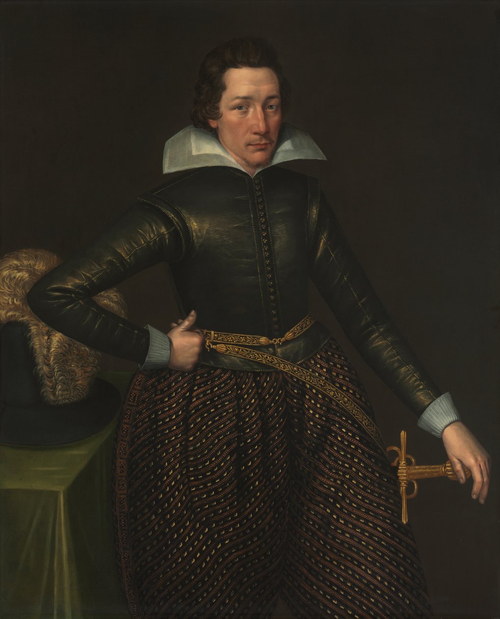 Miehen muotokuva, noin 1610 (öljy kankaalle). tekijältä Anglo Netherlands School