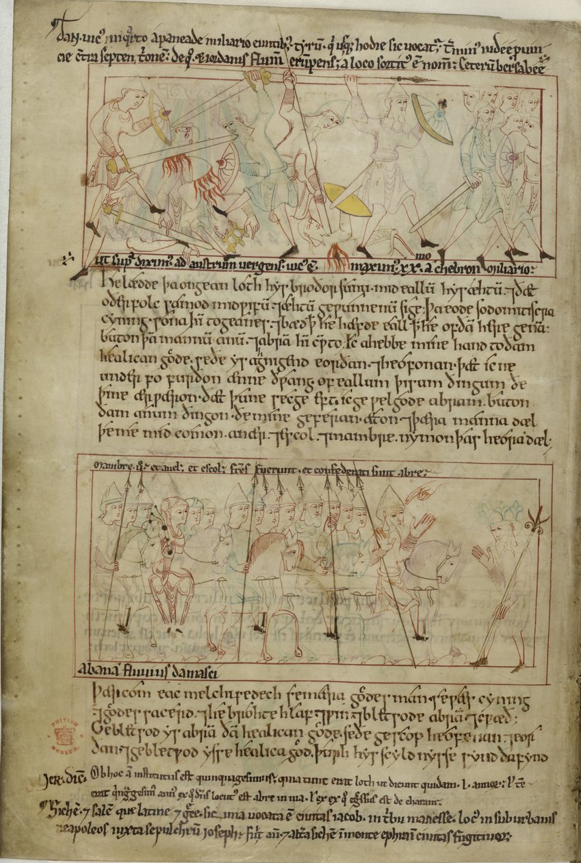 Puuvilla Claudius B. IV, f.25v Abraham ja Lot tekijältä Anglo Saxon
