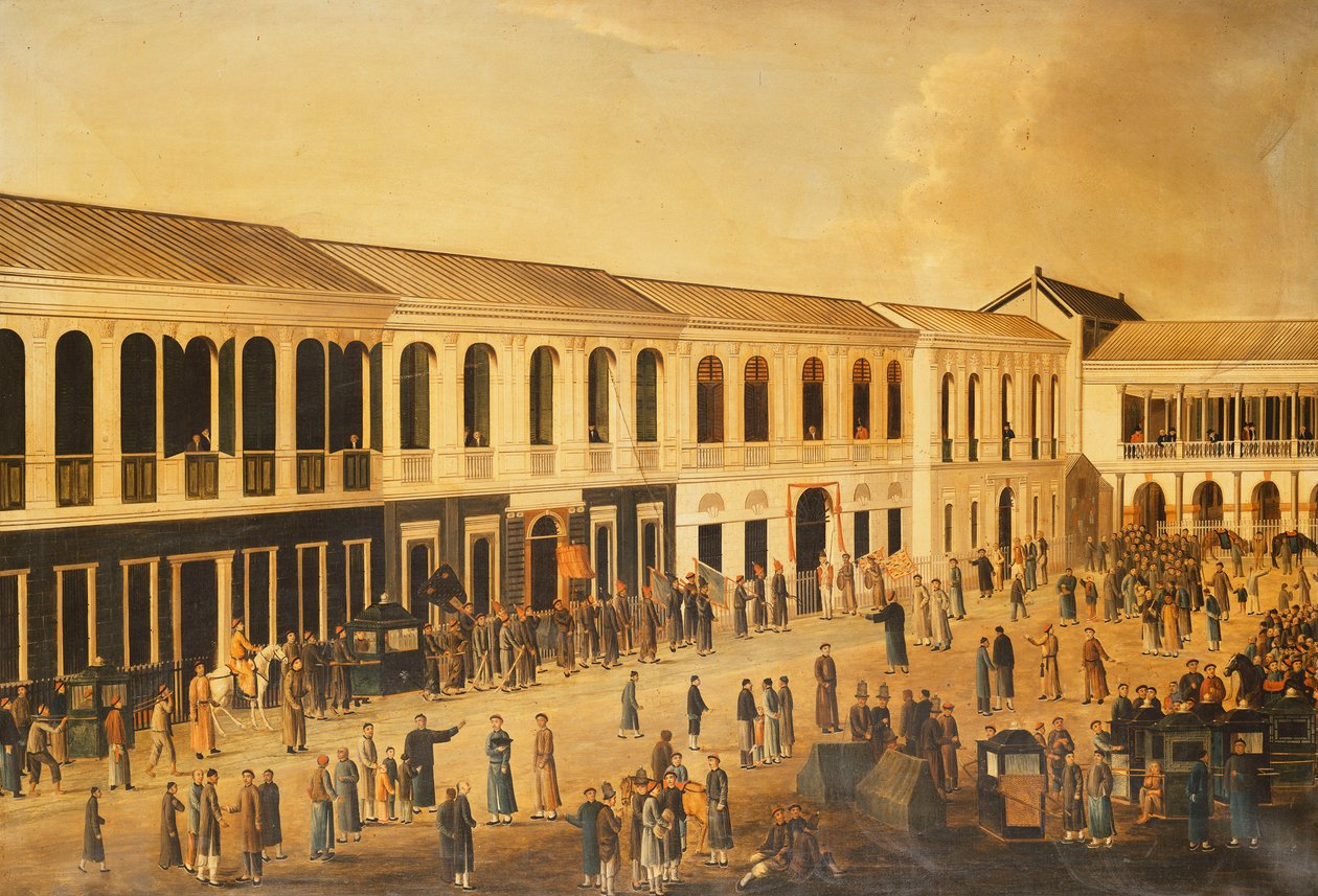 Näkymä hongeista kantonin rannalla, n. 1825 tekijältä Anglo Chinese School