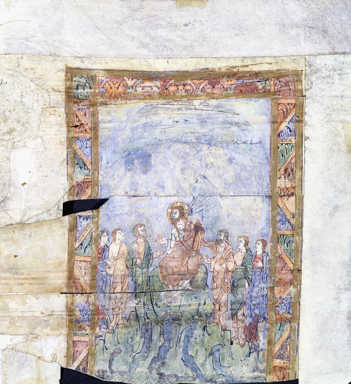 Kristuksen ihme, joka tyynnytti myrskyn ja hänen saapumisensa "gergesenien" maahan, tekijältä Anglo Saxon