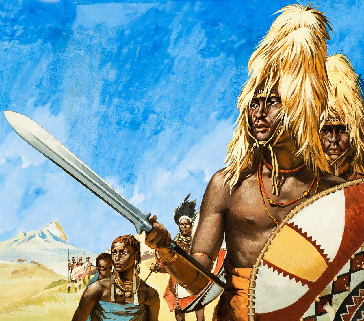 Masai-heimo Afrikassa tekijältä Angus McBride
