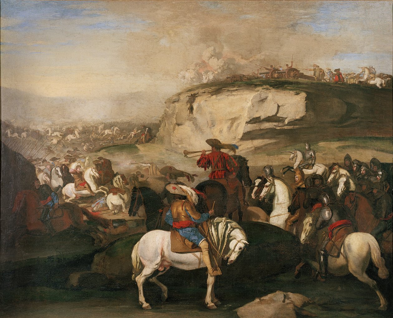Taistelukohtaus, n. 1630-1639 tekijältä Aniello Falcone