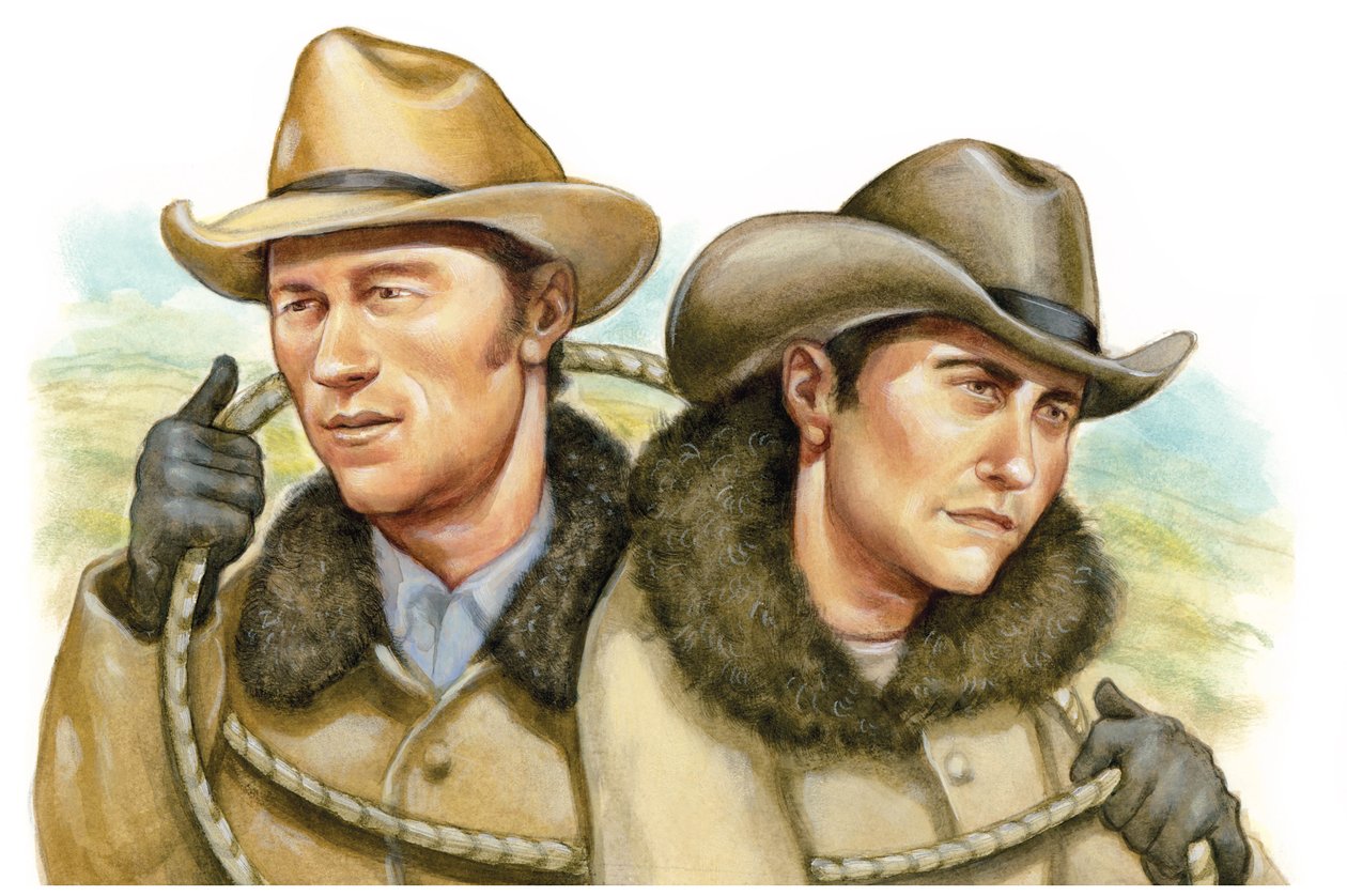 Brokeback Mountain, 2005 (akryyli kuvituskartongille) tekijältä Anita Kunz