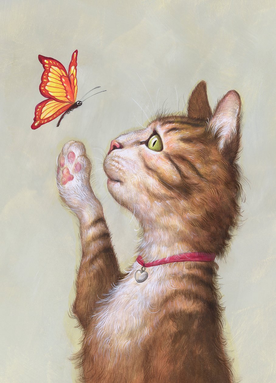 Eustace Tabby, 2019 (akryyli kuvituskartongille, julkaisematon) tekijältä Anita Kunz