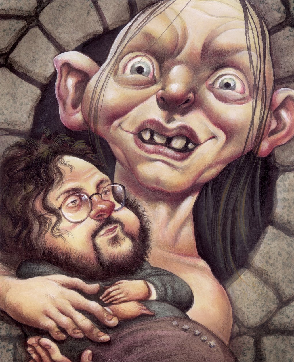 Gollum, 2002 (akryyli kuvituskartongille) tekijältä Anita Kunz