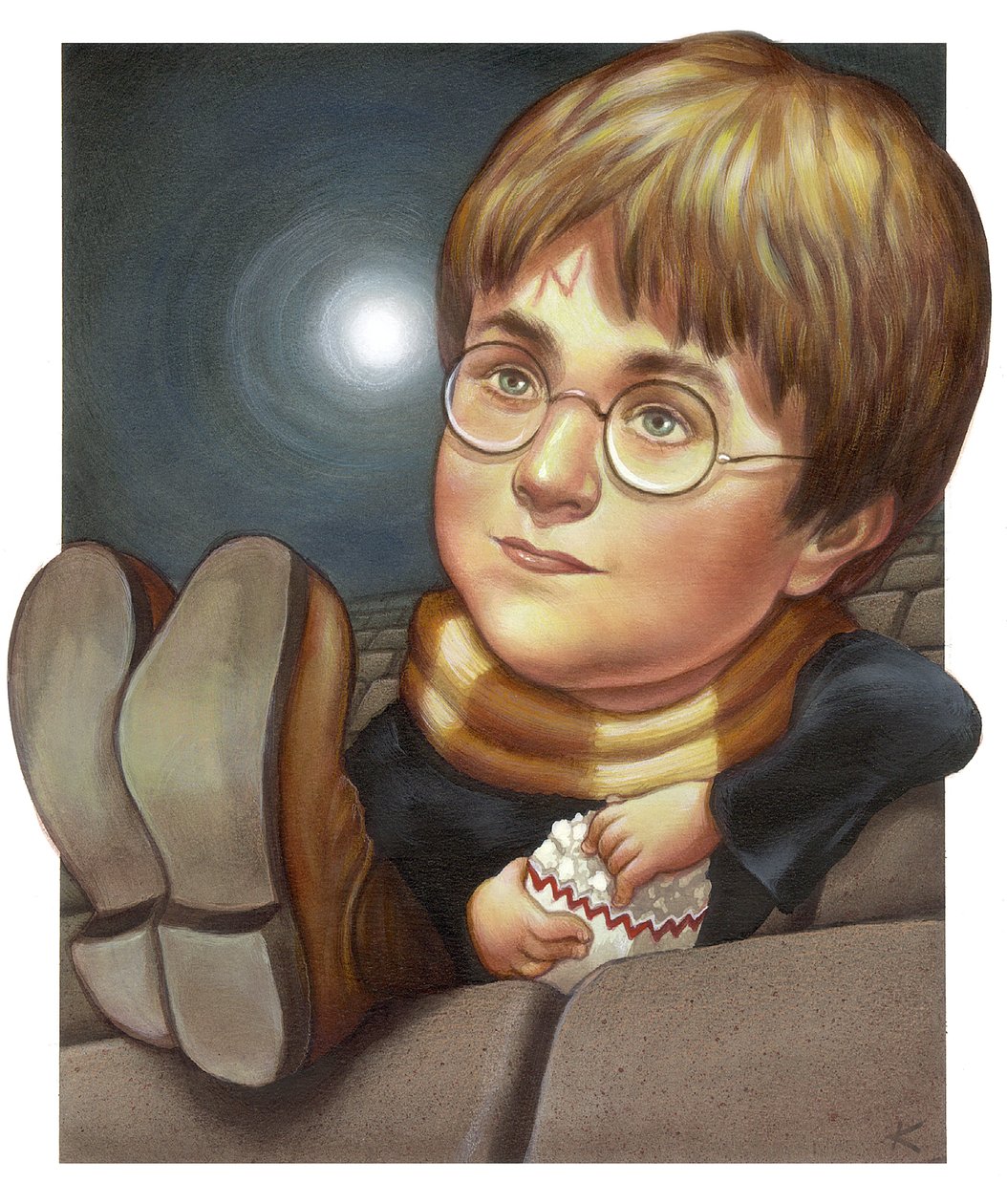 Harry Potter, 2001 (akryyli kuvituskartongille) tekijältä Anita Kunz