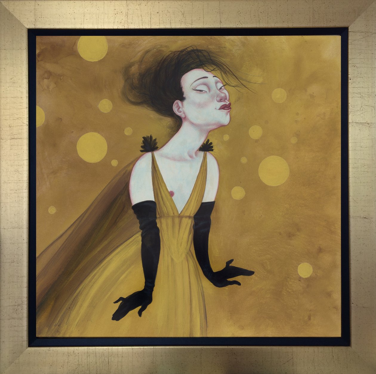 Moulin Rouge Madame, 2019 (akryylimaali kuvituskartongille) tekijältä Anita Kunz