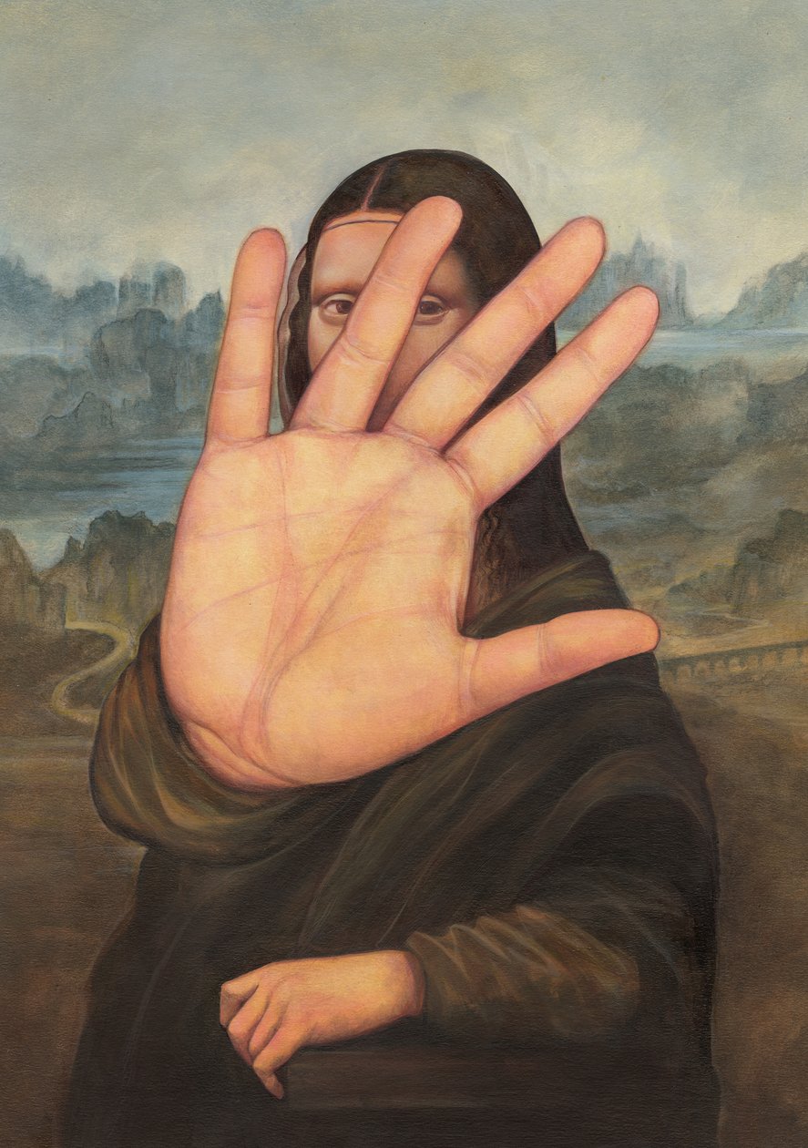 No Photos please!, 2022 (akryyli kuvituskartongille) tekijältä Anita Kunz