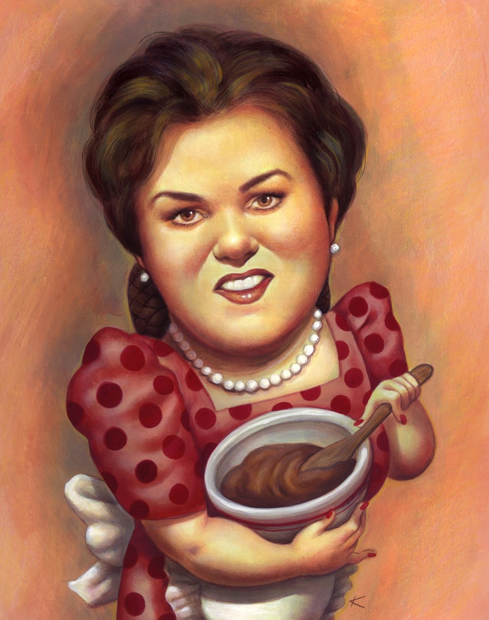 Rosie, 2001 (akryyli kuvituskartongille) tekijältä Anita Kunz