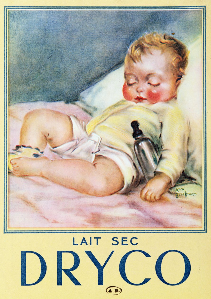 Dryco-maitojauheen mainos, n. 1935-1940 tekijältä Ann Brockman
