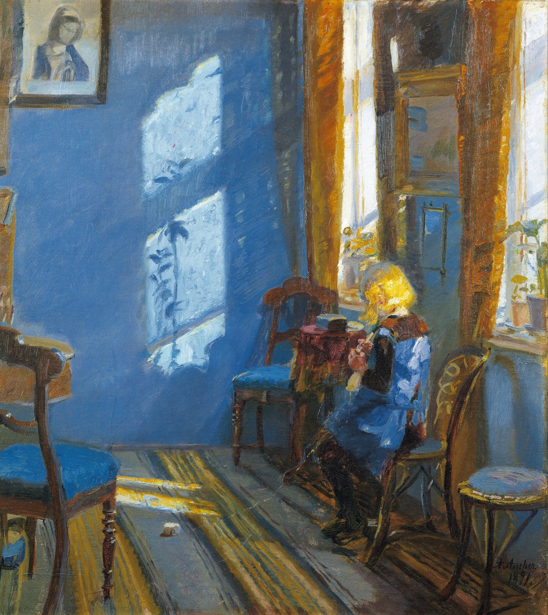 Auringonvalo sinisessä huoneessa tekijältä Anna Ancher