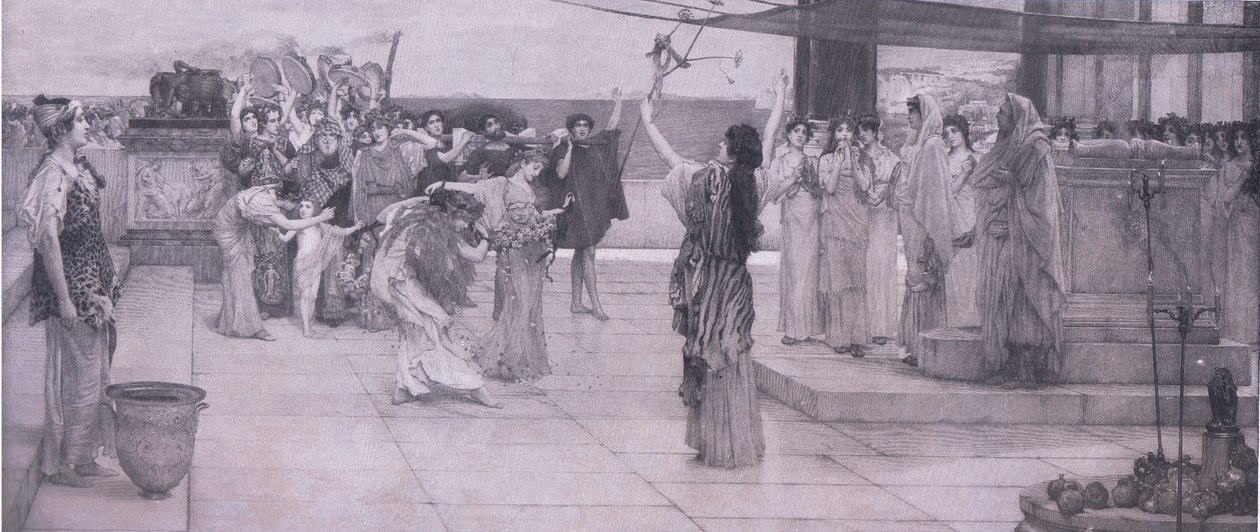 Omistus Bacchukselle, Bibbys Annual, 1916-1917 tekijältä Anna after Alma Tadema