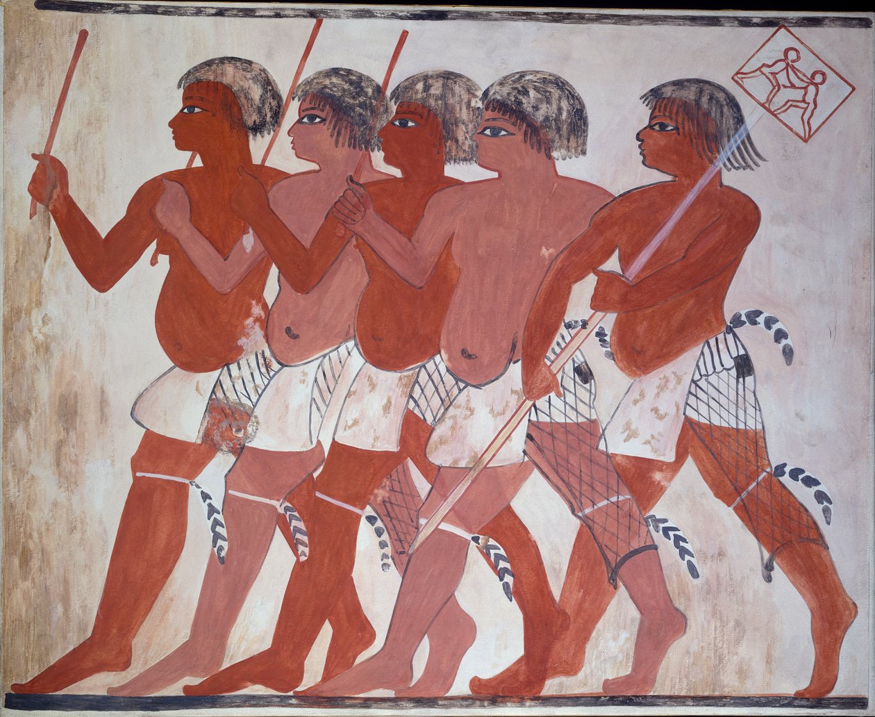 Kopio maalauksen yksityisestä haudasta 74 Thebes, Thebes I, 1, 144-146, 1900-luku tekijältä Anna