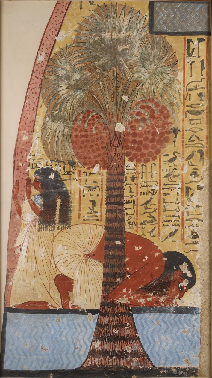 Kopio seinämaalauksesta Amennakhten yksityishaudasta 218, I, 1, 317-320, Thebes, 1900-luku tekijältä Anna