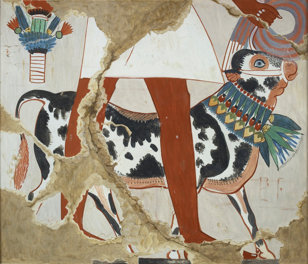Kopio seinämaalauksesta Heqareshun yksityishaudasta 226, Thebes I, 1, 327, 1900-luku tekijältä Anna