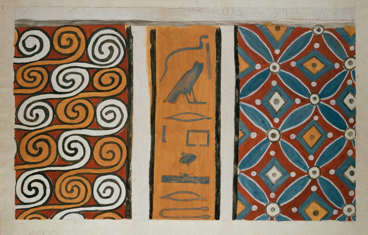 Kopio seinämaalauksesta Amenemhetin yksityishaudasta 82, Thebes I, 1, 163-167, 1900-luku tekijältä Anna