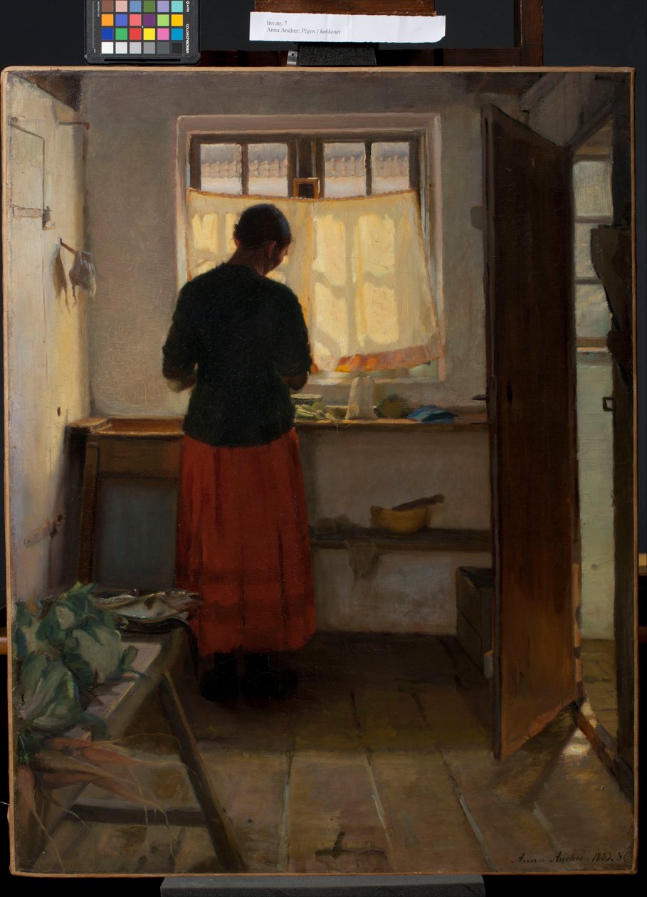 Neito keittiössä tekijältä Anna Ancher