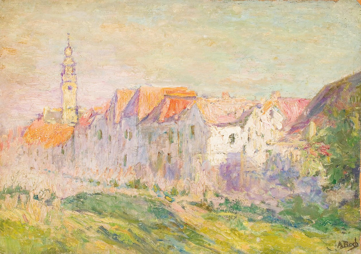 Näkymä Verrestä, Zeelandista, n. 1906 (öljy kankaalle asetettuna alukselle) tekijältä Anna Boch