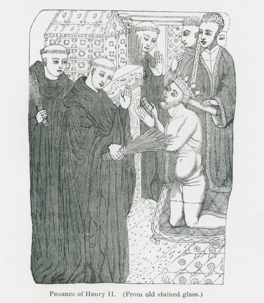 Henrik II:n katumus (litografia) tekijältä Anna Brownell Jameson