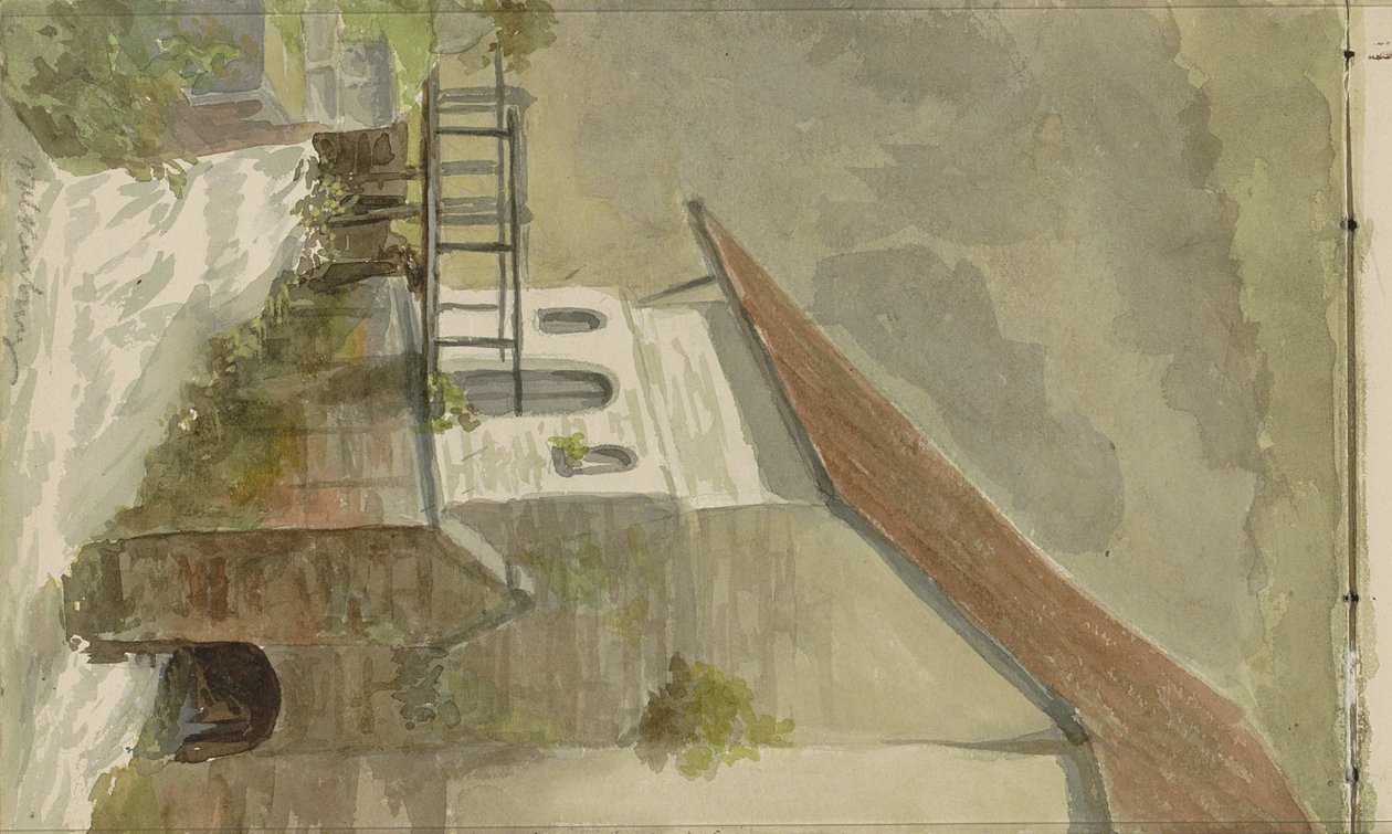 Talo kanavan varrella Valkenburgissa tekijältä Anna Catharina Maria van Eeghen (possibly)