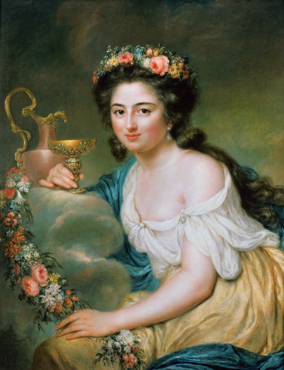 Muotokuva Henriette Herzistä, syntynyt De Lemos 1764-1847 nimellä Hebe, 1778. tekijältä Anna Dorothea Therbusch