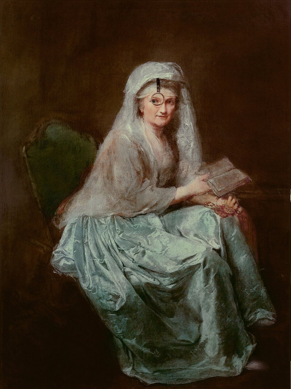 Omakuva monoklilla, 1777 tekijältä Anna Dorothea Therbusch